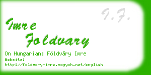 imre foldvary business card